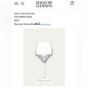 SAINT LOUIS CRYSTAL Folia Water Glass